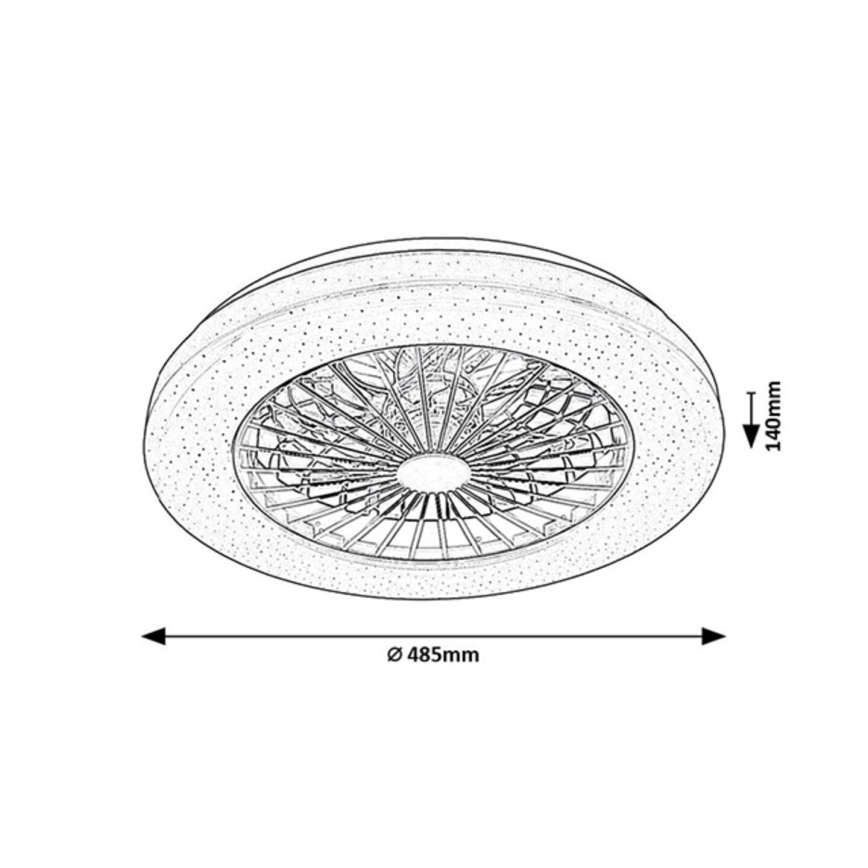 Rabalux - LED Pritemdomas lubinis šviestuvas su ventiliatoriumi LED/48W/230V 3000-6500K + nuotolinio valdymo pultas