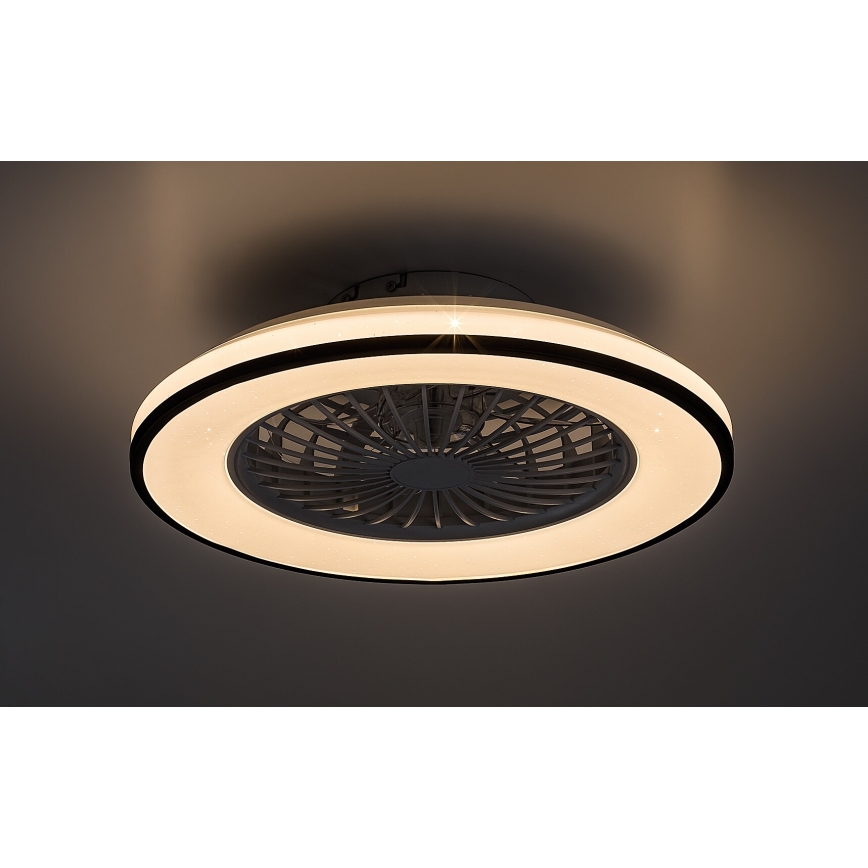 Rabalux - LED Pritemdomas lubinis šviestuvas su ventiliatoriumi LED/48W/230V 3000-6500K + nuotolinio valdymo pultas