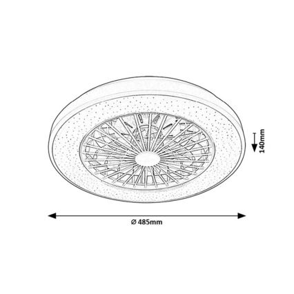 Rabalux - LED Pritemdomas lubinis šviestuvas su ventiliatoriumi LED/48W/230V 3000-6500K + nuotolinio valdymo pultas