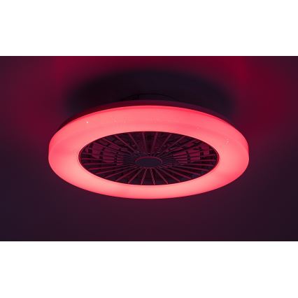 Rabalux - LED RGB Pritemdomas lubinis šviestuvas su ventiliatoriumi LED/48W/230V 3000-6500K + nuotolinio valdymo pultas