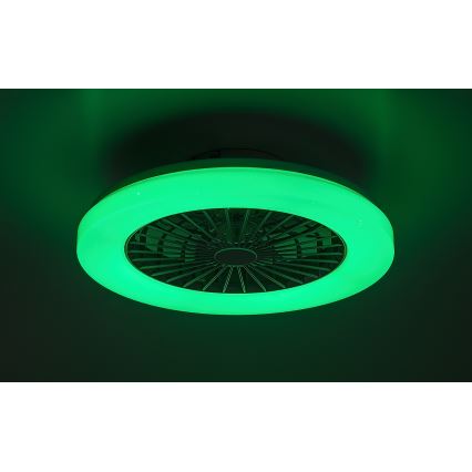 Rabalux - LED RGB Pritemdomas lubinis šviestuvas su ventiliatoriumi LED/48W/230V 3000-6500K + nuotolinio valdymo pultas