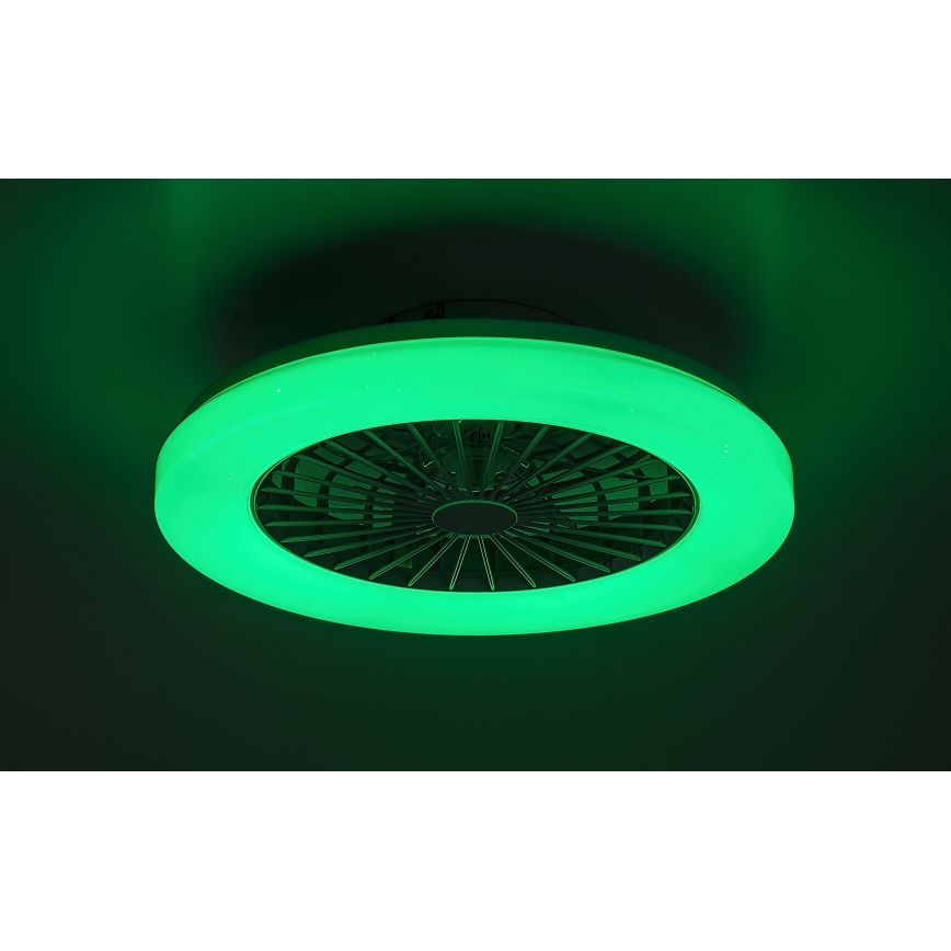 Rabalux - LED RGB Pritemdomas lubinis šviestuvas su ventiliatoriumi LED/48W/230V 3000-6500K + nuotolinio valdymo pultas