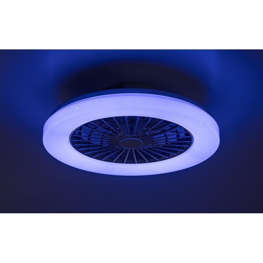 Rabalux - LED RGB Pritemdomas lubinis šviestuvas su ventiliatoriumi LED/48W/230V 3000-6500K + nuotolinio valdymo pultas