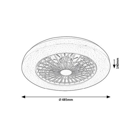 Rabalux - LED RGB Pritemdomas lubinis šviestuvas su ventiliatoriumi LED/48W/230V 3000-6500K + nuotolinio valdymo pultas