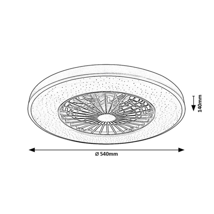 Rabalux - LED reguliuojamas lubinis šviestuvas su ventiliatoriumi LED/72W/230V 3000-6500K + nuotolinis valdymas