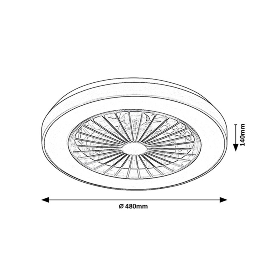Rabalux - LED Pritemdomas lubinis šviestuvas su ventiliatoriumi LED/40W/230V 3000/4000/6000K Wi-Fi + nuotolinio valdymo pultas