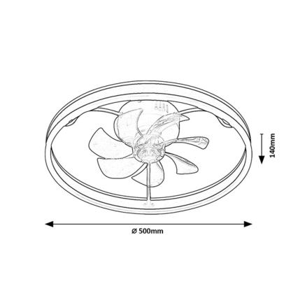 Rabalux - LED Pritemdomas lubinis šviestuvas su ventiliatoriumi LED/40W/230V 3000/4000/6000K Wi-Fi + nuotolinio valdymo pultas