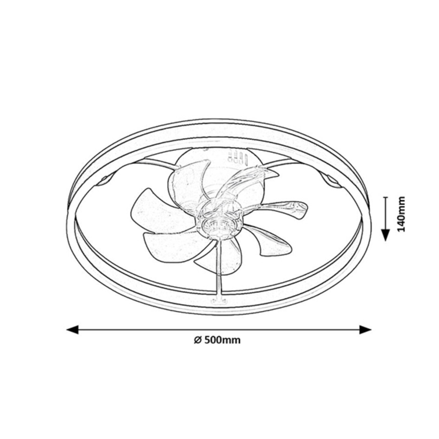 Rabalux - LED Pritemdomas lubinis šviestuvas su ventiliatoriumi LED/40W/230V 3000/4000/6000K Wi-Fi + nuotolinio valdymo pultas