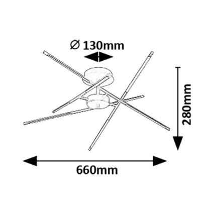 Rabalux - LED Ant pagrindo montuojamas sietynas LED/40W/230V 3000K juoda