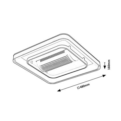Rabalux - LED Pritemdomas lubinis šviestuvas su ventiliatoriumi LED/50W/230V 3000/4000/6000K Wi-Fi + nuotolinio valdymo pultas