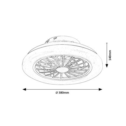 Rabalux - reguliuojamas LED lubinis šviestuvas su ventiliatoriumi LED/24W/230V 3000–6500K + nuotolinis valdymas