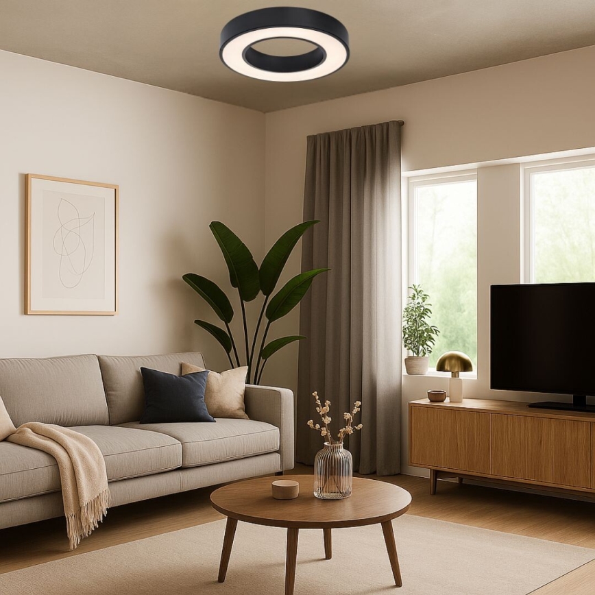 Rabalux - LED lubinis šviestuvas LED/24W/230V 3000/4000/6500K, skersmuo 40 cm, juodas