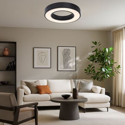 Rabalux - LED lubinis šviestuvas su reguliuojamu ryškumu LED/45W/230V 3000-6500K skersmuo 60 cm juodas + nuotolinis valdymas