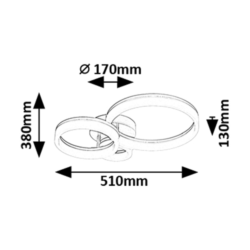 Rabalux - LED lubinis šviestuvas LED/24W/230V 3000/4000/6500K 38x51 cm matinis chromas