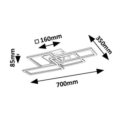 Rabalux - LED Reguliuojamas lubinis šviestuvas LED/40W/230V 3000-6500K 35x70 cm + nuotolinio valdymo pultas
