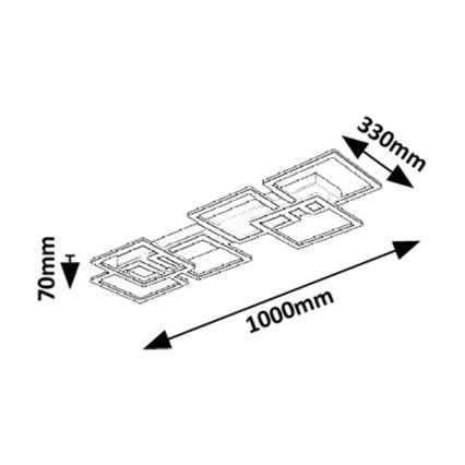 Rabalux - LED Pritemdomas lubinis šviestuvas LED/40W/230V 3000-6500K + nuotolinio valdymo pultas