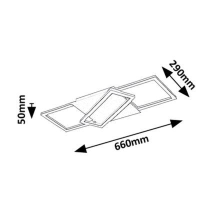Rabalux - LED reguliuojamo ryškumo lubinis šviestuvas LED/40W/230V 3000-6500K 29x66 cm + nuotolinis valdymas