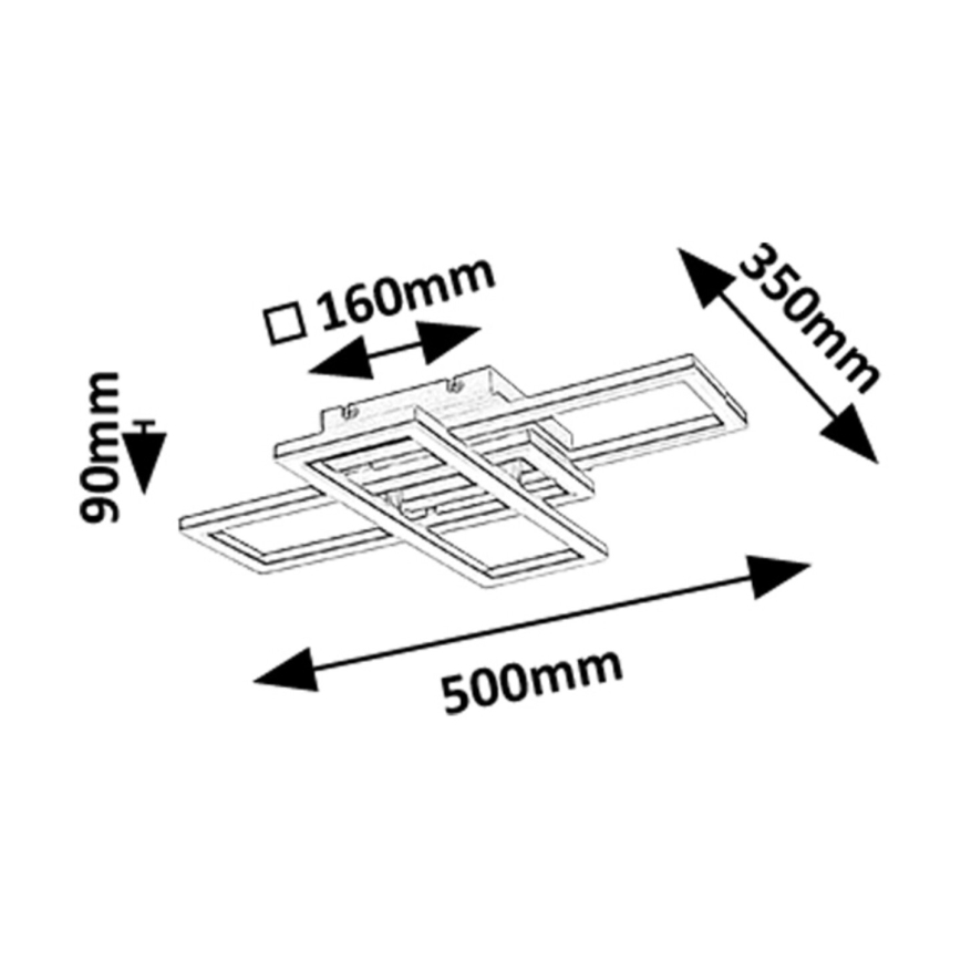 Rabalux - dimeriuojamas LED lubinis šviestuvas LED/40W/230V 3000-6500K + su nuotoliniu pulteliu 35x50 cm