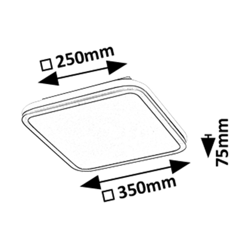 Rabalux - reguliuojamas LED RGB lubinis šviestuvas LED/43W/230V 3000-6500K + nuotolinis valdymas 35x35 cm