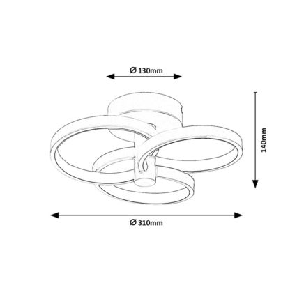 Rabalux - reguliuojamas LED lubų šviestuvas, 32 W, 230 V, 3000-6500 K, skersmuo 31 cm, smėlio spalvos, su nuotoliniu valdymu
