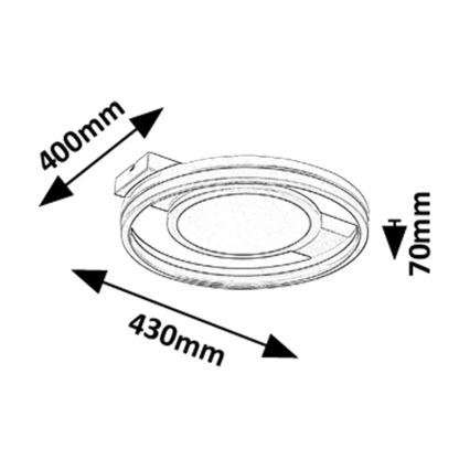 Rabalux - LED RGB Dimeriuojamas lubinis šviestuvas LED/40W/230V 3000-6500K + su nuotoliniu pultu skersm. 43 cm