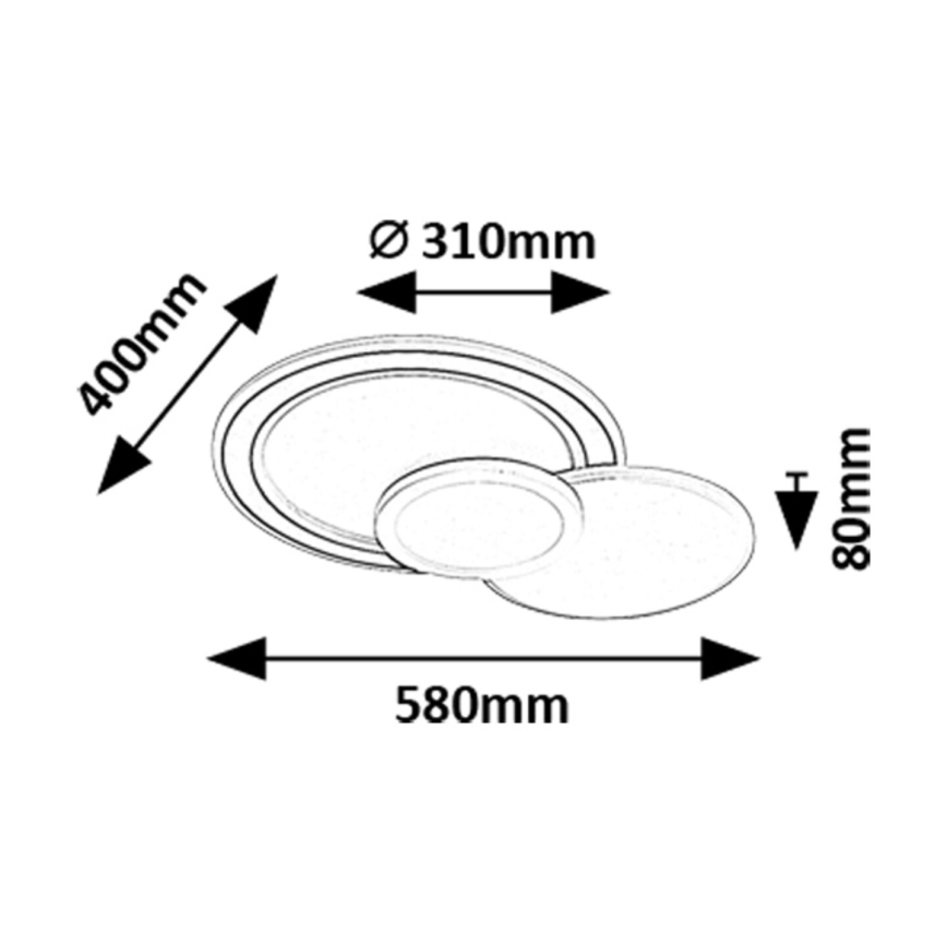 Rabalux - LED RGB pritemdomas lubinis šviestuvas LED/40W/230V 3000-6500K + nuotolinio valdymo pultas