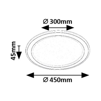 Rabalux - LED RGB pritemdomas lubinis šviestuvas LED/22W/230V 3000-6500K + nuotolinio valdymo pultas