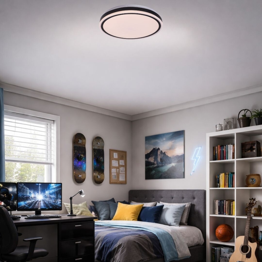 Rabalux - dimeriuojamas LED lubų šviestuvas LED/20W/230V 3000-6500K skersmuo 38,5 cm juodas + nuotolinis valdymas
