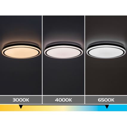 Rabalux - dimeriuojamas LED lubų šviestuvas LED/20W/230V 3000-6500K skersmuo 38,5 cm juodas + nuotolinis valdymas