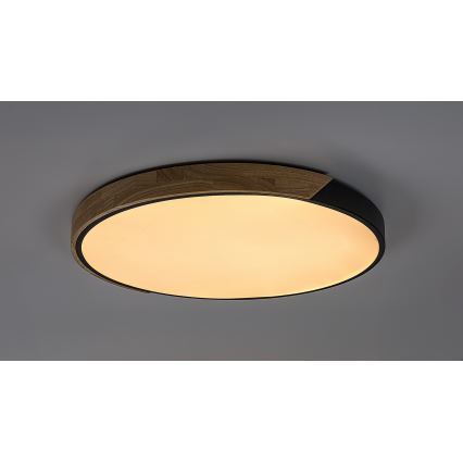 Rabalux – LED lubinis šviestuvas, 42 W, 230 V, 3000/4000/6500 K, juodas/ąžuolo imitacija, Ø 41 cm