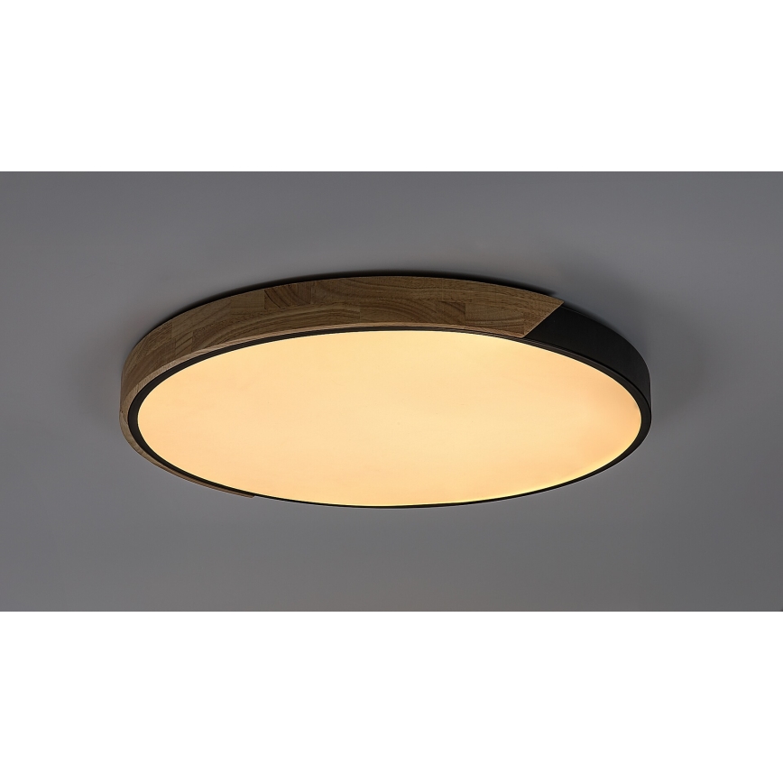 Rabalux – LED lubinis šviestuvas, 42 W, 230 V, 3000/4000/6500 K, juodas/ąžuolo imitacija, Ø 41 cm