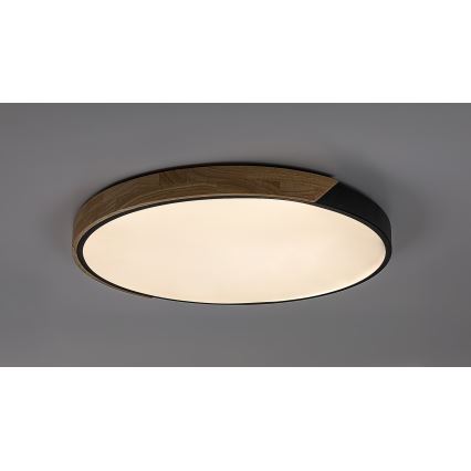 Rabalux – LED lubinis šviestuvas, 42 W, 230 V, 3000/4000/6500 K, juodas/ąžuolo imitacija, Ø 41 cm