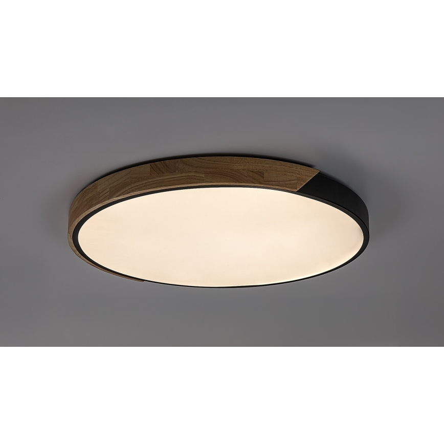 Rabalux – LED lubinis šviestuvas, 42 W, 230 V, 3000/4000/6500 K, juodas/ąžuolo imitacija, Ø 41 cm