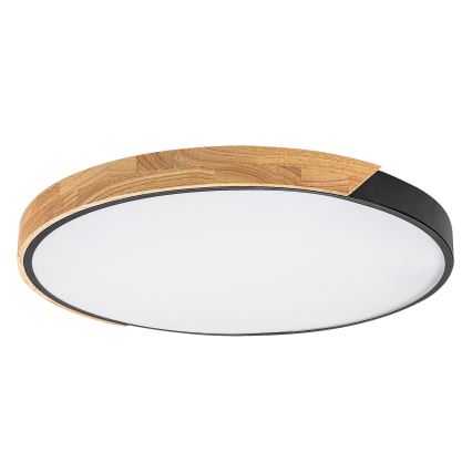 Rabalux – LED lubinis šviestuvas, 42 W, 230 V, 3000/4000/6500 K, juodas/ąžuolo imitacija, Ø 41 cm