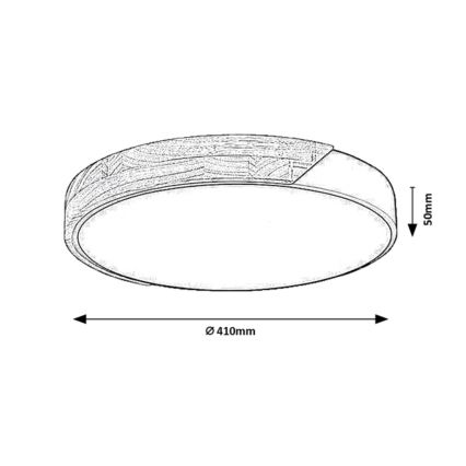 Rabalux – LED lubinis šviestuvas, 42 W, 230 V, 3000/4000/6500 K, juodas/ąžuolo imitacija, Ø 41 cm
