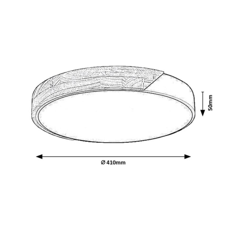 Rabalux – LED lubinis šviestuvas, 42 W, 230 V, 3000/4000/6500 K, juodas/ąžuolo imitacija, Ø 41 cm