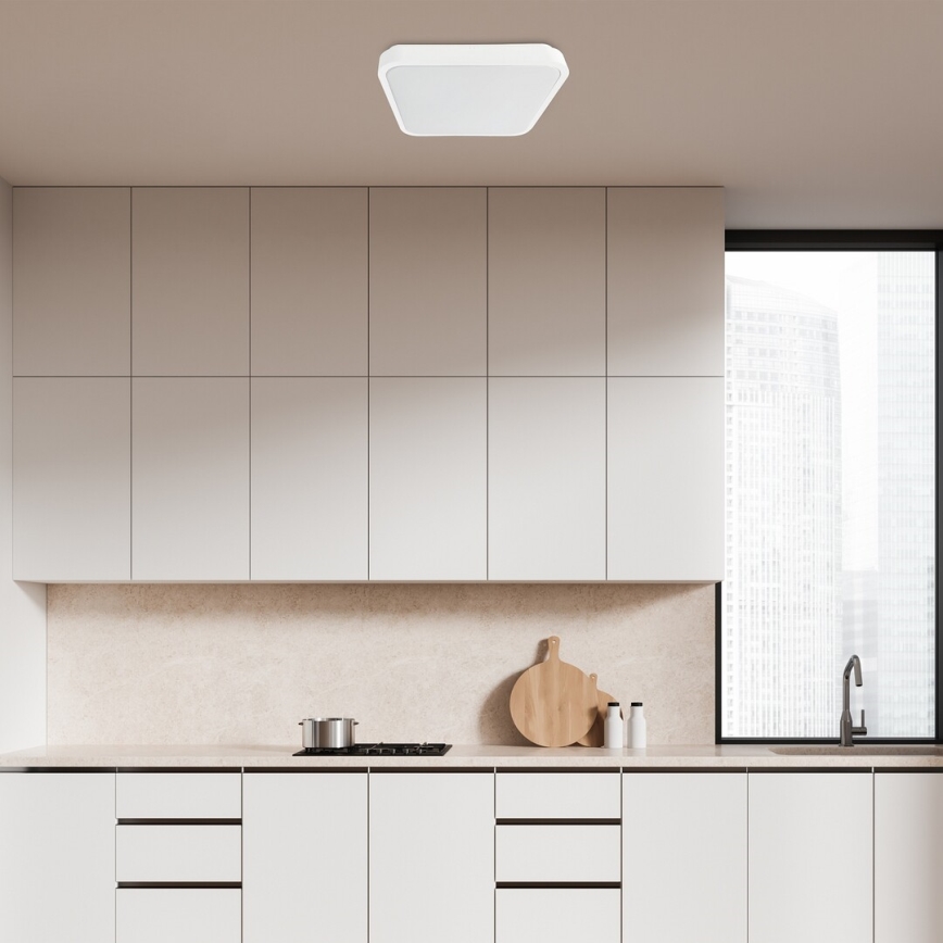 Rabalux - LED pritemdomas lubinis vonios šviestuvas LED/36W/230V 3000-6000K IP44 42x42 cm balta + nuotolinio valdymo pultas