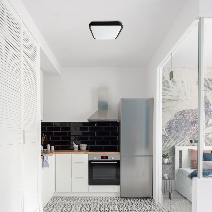 Rabalux - LED lubinis vonios šviestuvas LED/24W/230V 3000/4000/6000K IP44 29x29 cm juoda