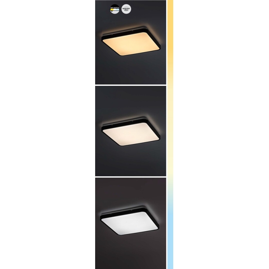 Rabalux - LED lubinis vonios šviestuvas LED/24W/230V 3000/4000/6000K IP44 29x29 cm juoda