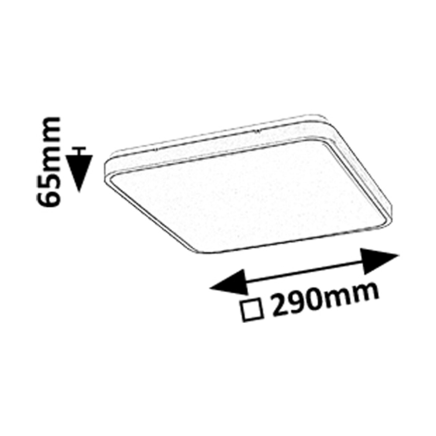 Rabalux - LED lubinis vonios šviestuvas LED/24W/230V 3000/4000/6000K IP44 29x29 cm juoda