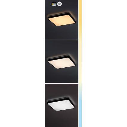 Rabalux - LED lubinis vonios šviestuvas LED/36W/230V 3000/4000/6000K IP44 42x42 cm juoda