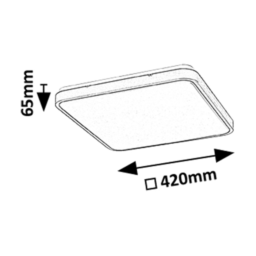 Rabalux - LED lubinis vonios šviestuvas LED/36W/230V 3000/4000/6000K IP44 42x42 cm juoda