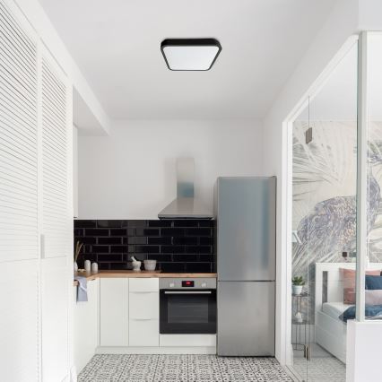 Rabalux - LED pritemdomas lubinis vonios šviestuvas LED/36W/230V 3000-6000K IP44 42x42 cm juoda + nuotolinio valdymo pultas