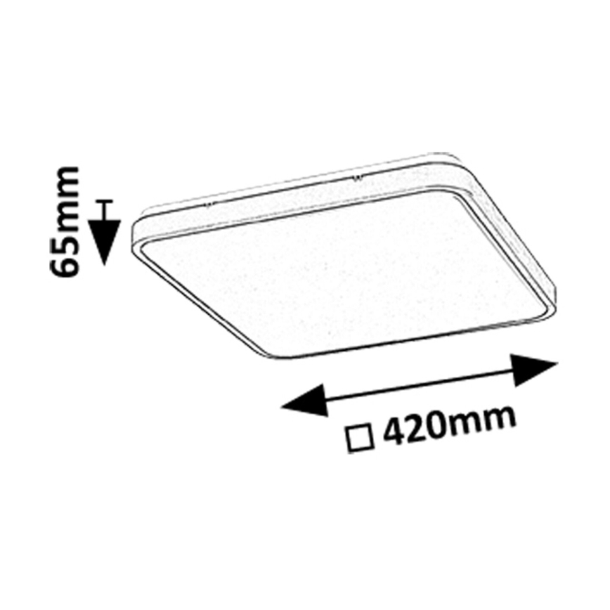 Rabalux - LED pritemdomas lubinis vonios šviestuvas LED/36W/230V 3000-6000K IP44 42x42 cm juoda + nuotolinio valdymo pultas