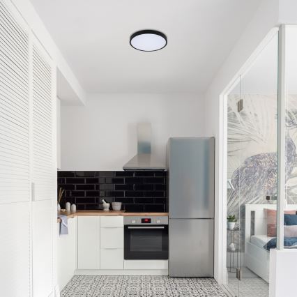 Rabalux - LED lubinis vonios šviestuvas LED/12W/230V 3000/4000/6000K IP44 diametras 25,5 cm juoda