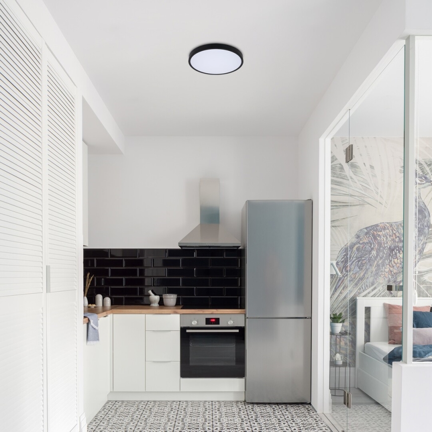 Rabalux - LED lubinis vonios šviestuvas LED/12W/230V 3000/4000/6000K IP44 diametras 25,5 cm juoda