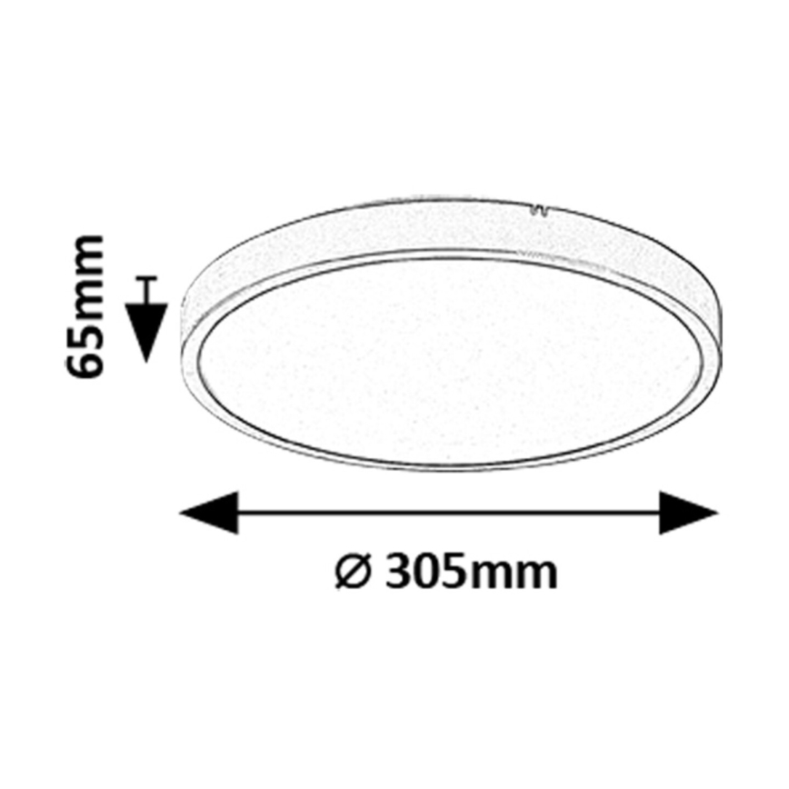 Rabalux - LED lubinis vonios šviestuvas LED/18W/230V 3000/4000/6000K IP44 diametras 30,5 cm juoda
