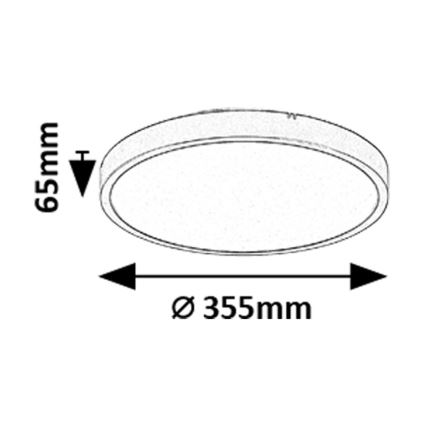 Rabalux - LED pritemdomas lubinis vonios šviestuvas LED/24W/230V 3000-6000K IP44 diametras 35,5 cm juoda + nuotolinio valdymo pultas