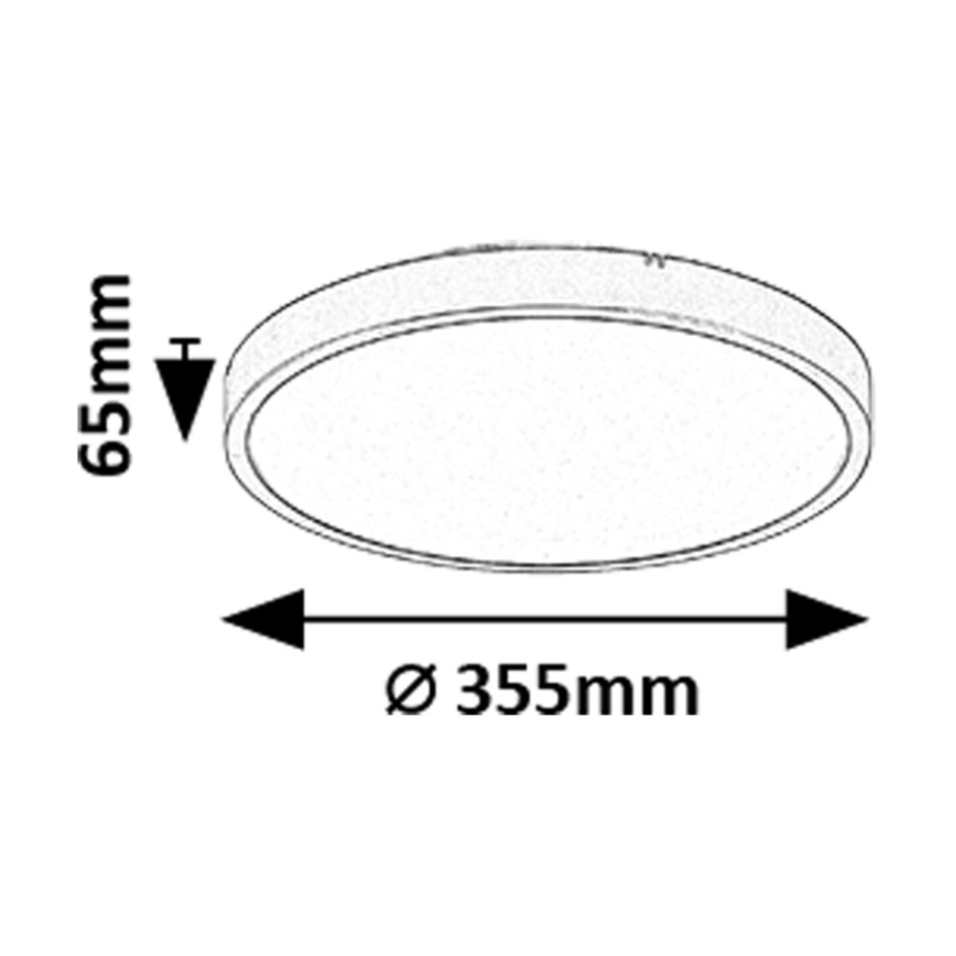 Rabalux - LED pritemdomas lubinis vonios šviestuvas LED/24W/230V 3000-6000K IP44 diametras 35,5 cm juoda + nuotolinio valdymo pultas