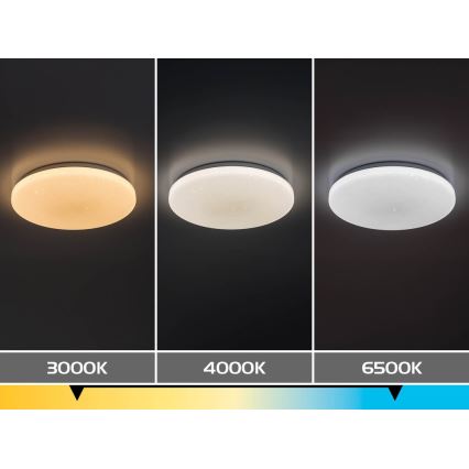 Rabalux - reguliuojamo ryškumo LED lubinis šviestuvas, 12 W, 230 V, 3000–6500 K, Ø 26 cm + nuotolinis valdymas